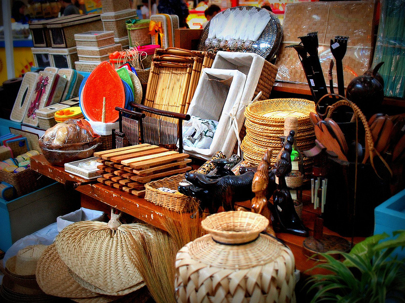 native fans, tissue boxes, wooden scratcher, native jar, Davao City