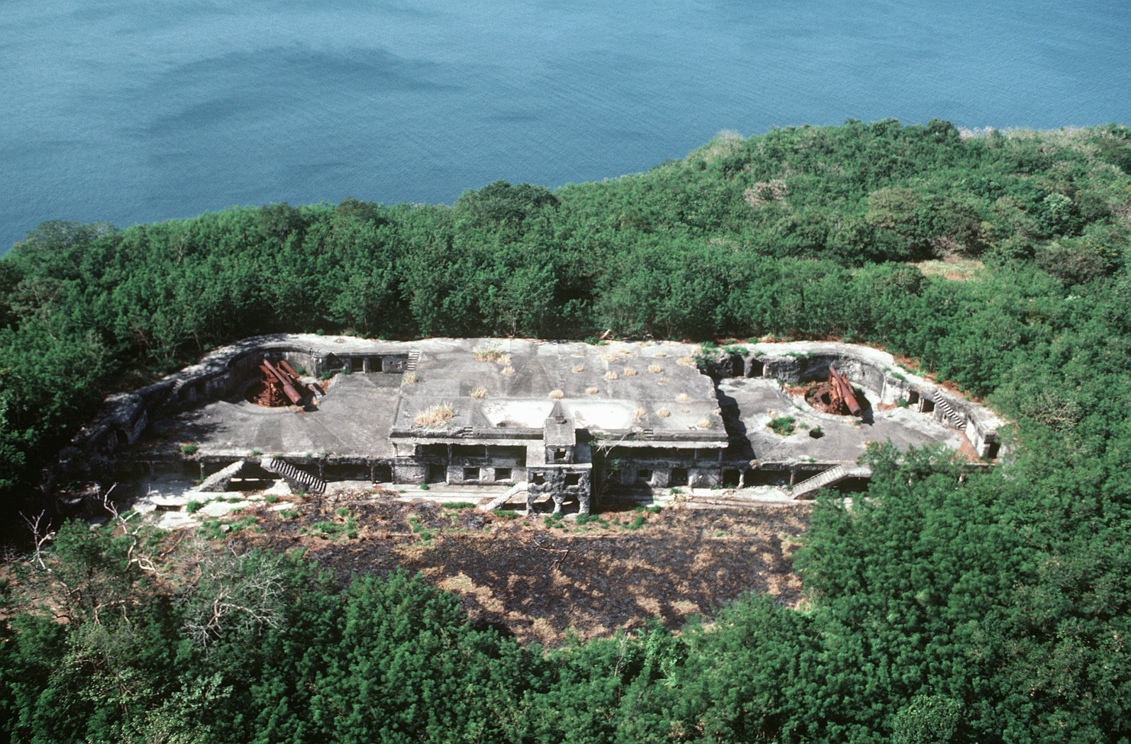 Gun emplacement, military battery, Corregidor Island